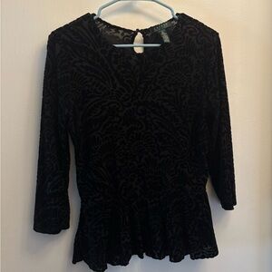Ralph Lauren Black Patterned Blouse